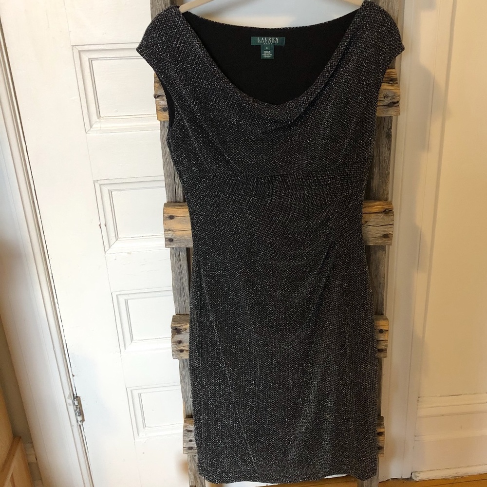 LAUREN RALPH LAUREN Silver & Black Cocktail Dress